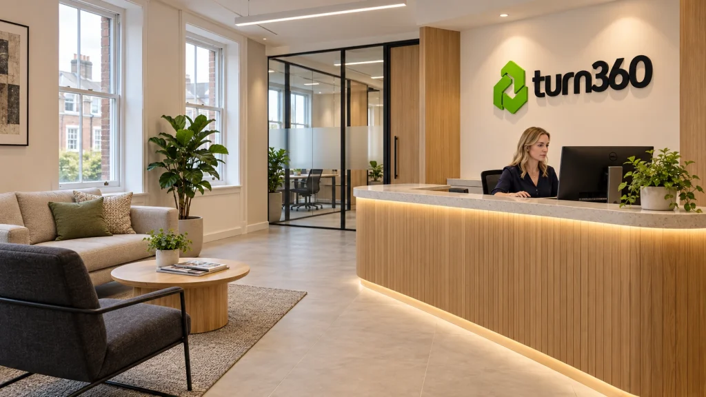Reception at the Turn360 London office