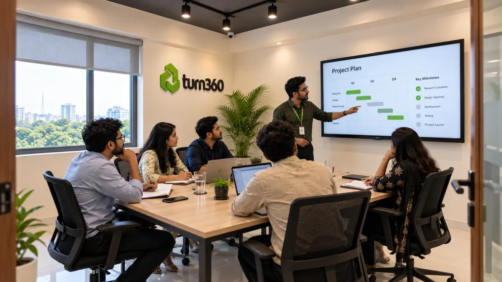 Project planning meeting in the Turn360 Dhaka office