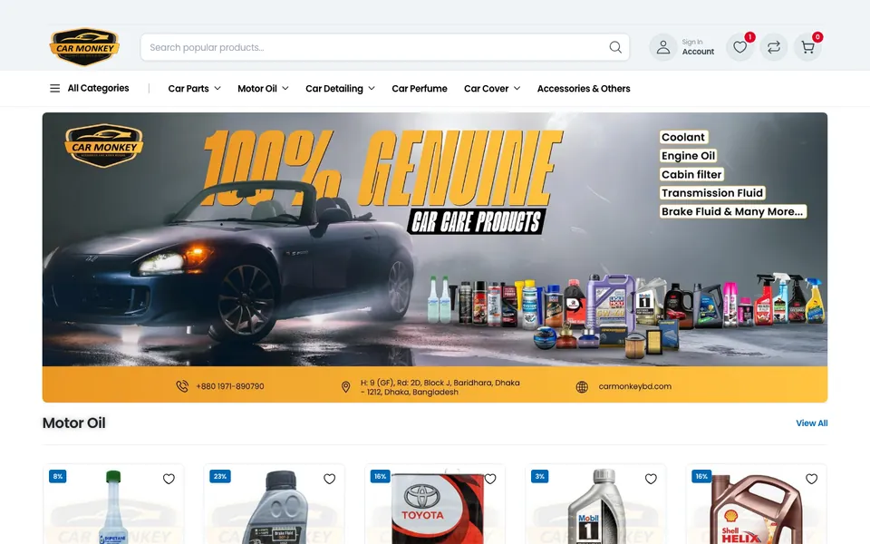 Carmonkey — Car care e-commerce, website by Turn360